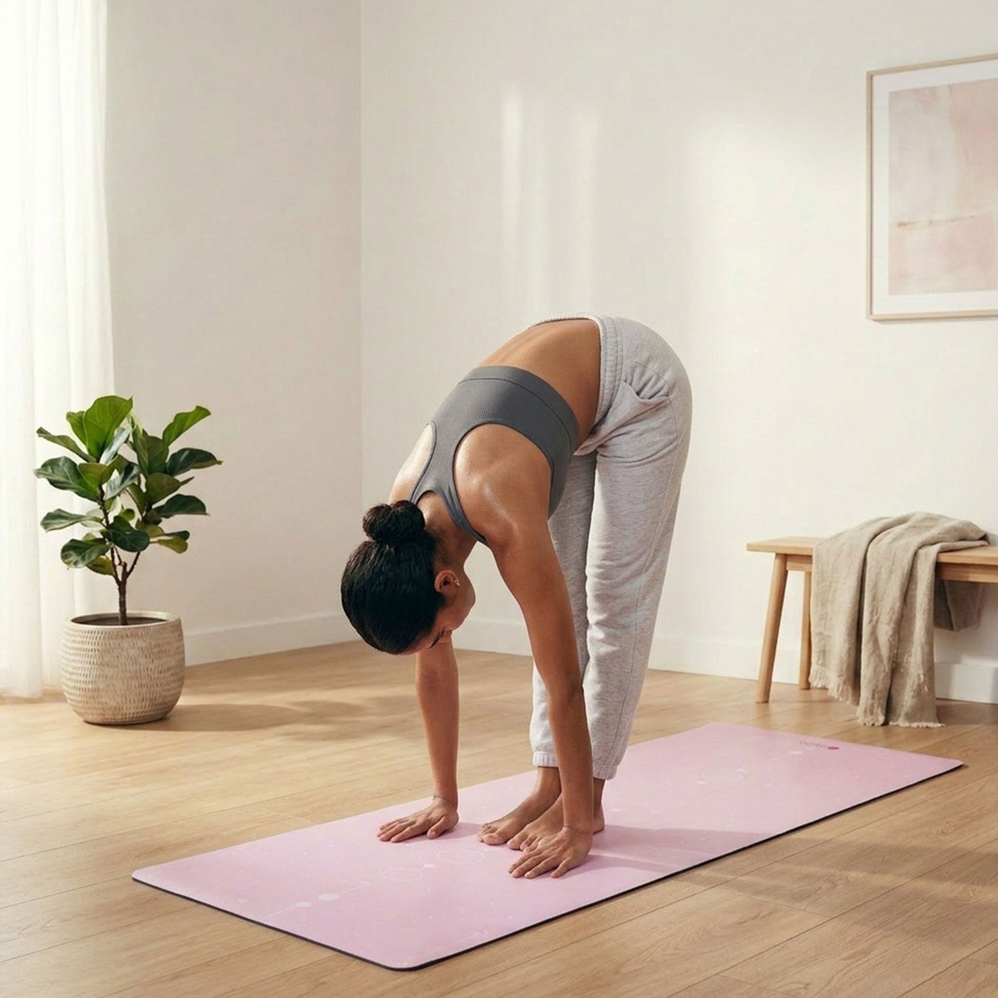 Combo Yoga Mat - Pink Ribbon