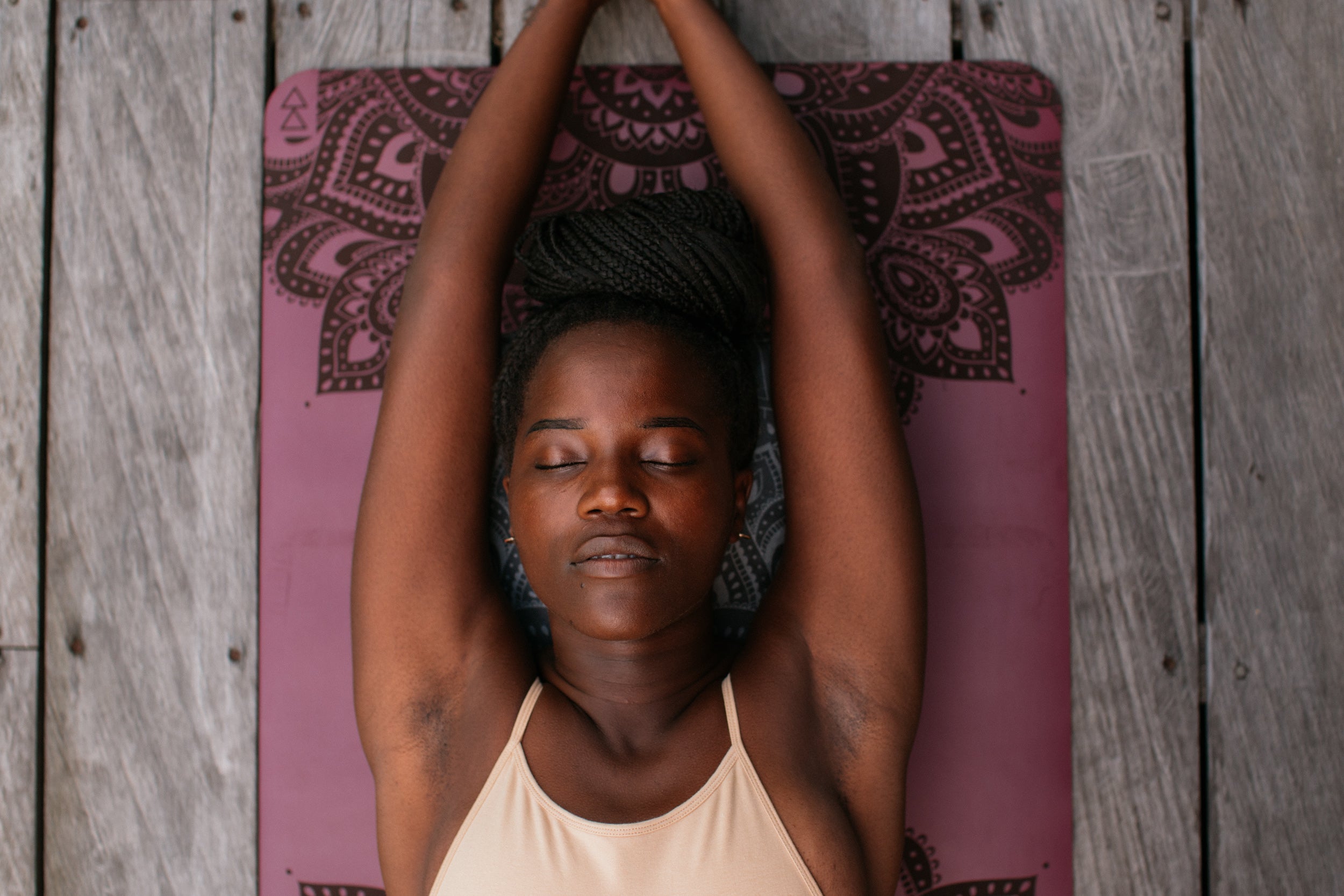 Relaxing Yoga on Infinity Mat