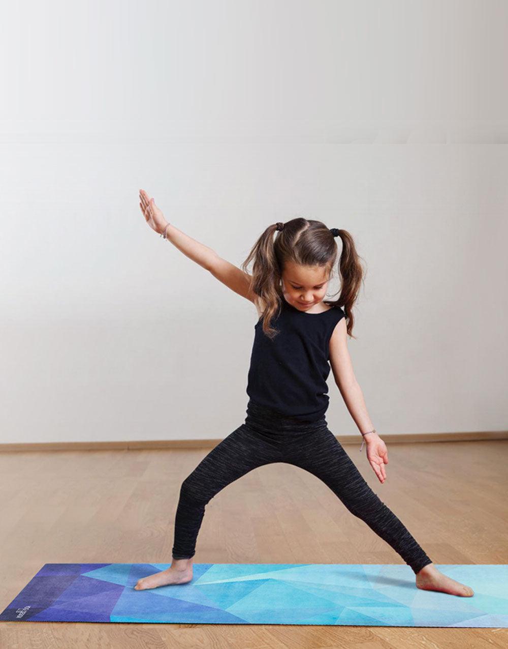 Kids Combo Yoga Mat - Geo Blue - Yoga Design Lab