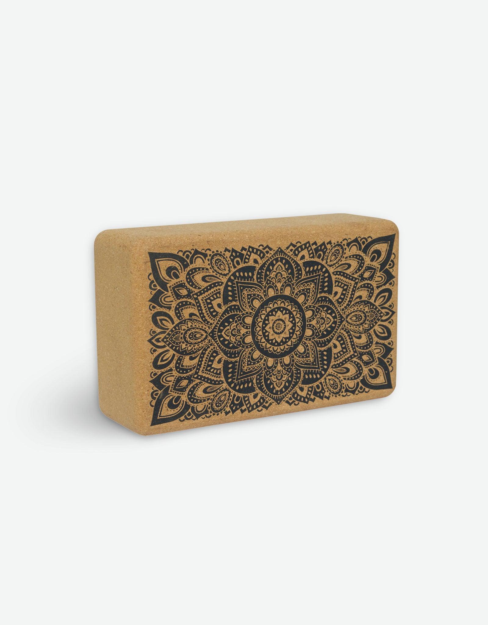 Cork Yoga Block - Mandala Black - Yoga Design Lab