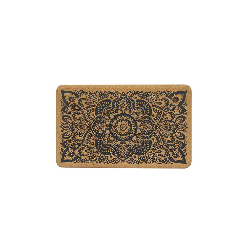 Cork Yoga Block - Mandala Black - Yoga Design Lab