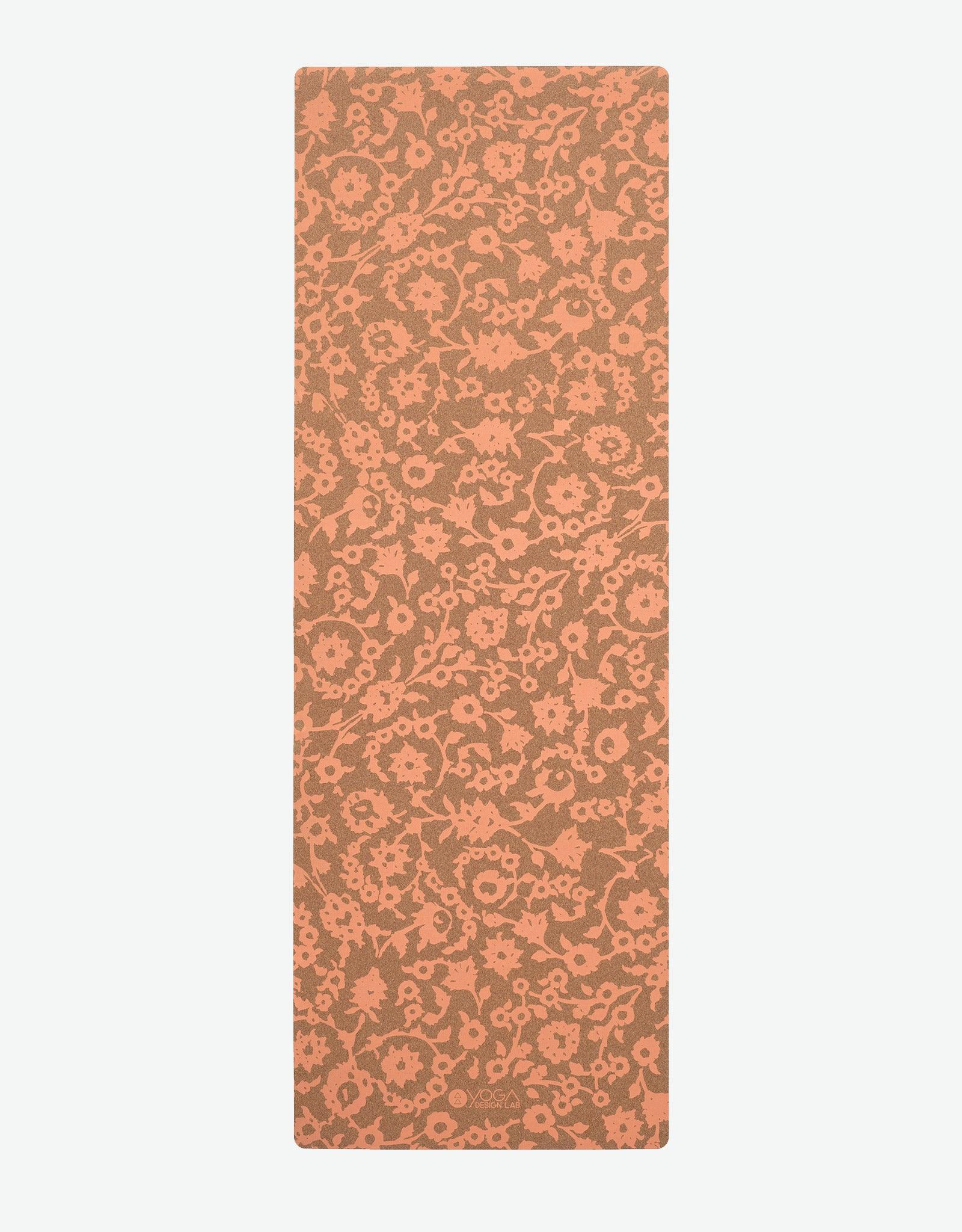 Cork Yoga Mat - Floral Batik Coral - Yoga Design Lab