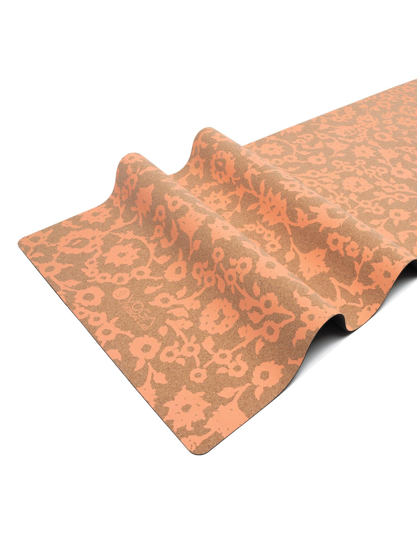 Cork Yoga Mat - Floral Batik Coral - Yoga Design Lab