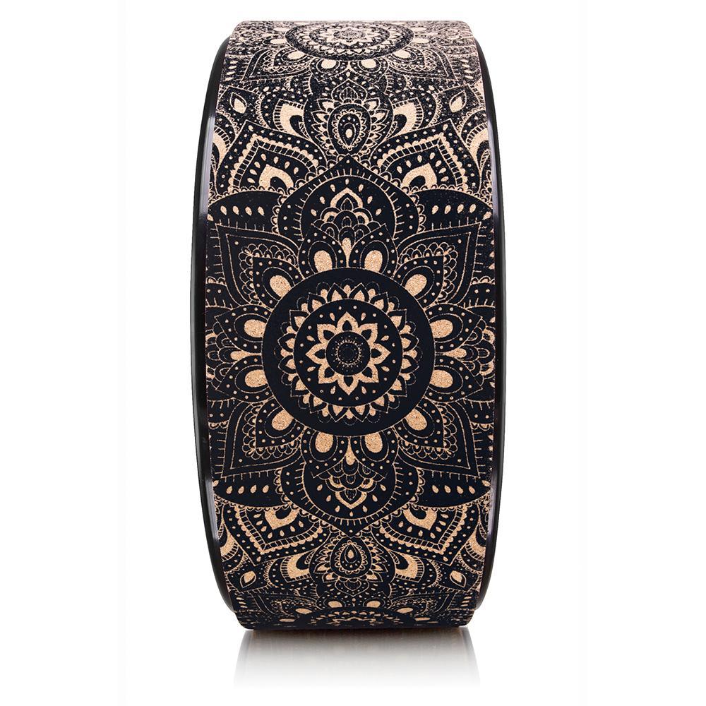 Cork Yoga Wheel - Mandala Black - Yoga Design Lab