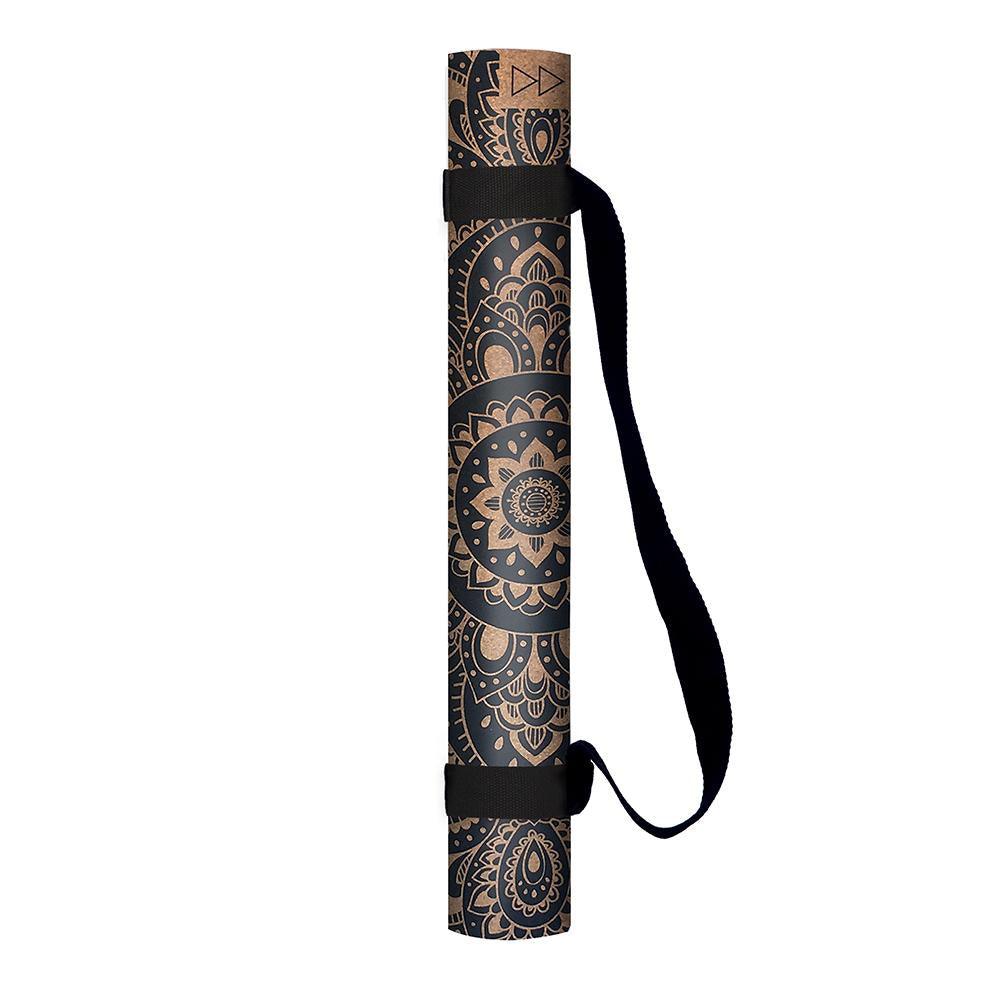 Travel Cork Yoga Mat - Mandala Black - Yoga Design Lab