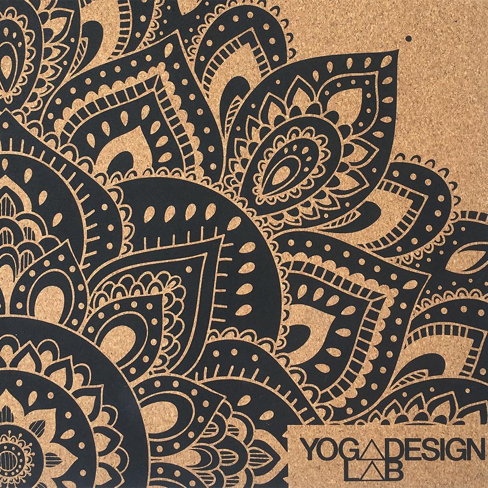 Travel Cork Yoga Mat - Mandala Black - Yoga Design Lab