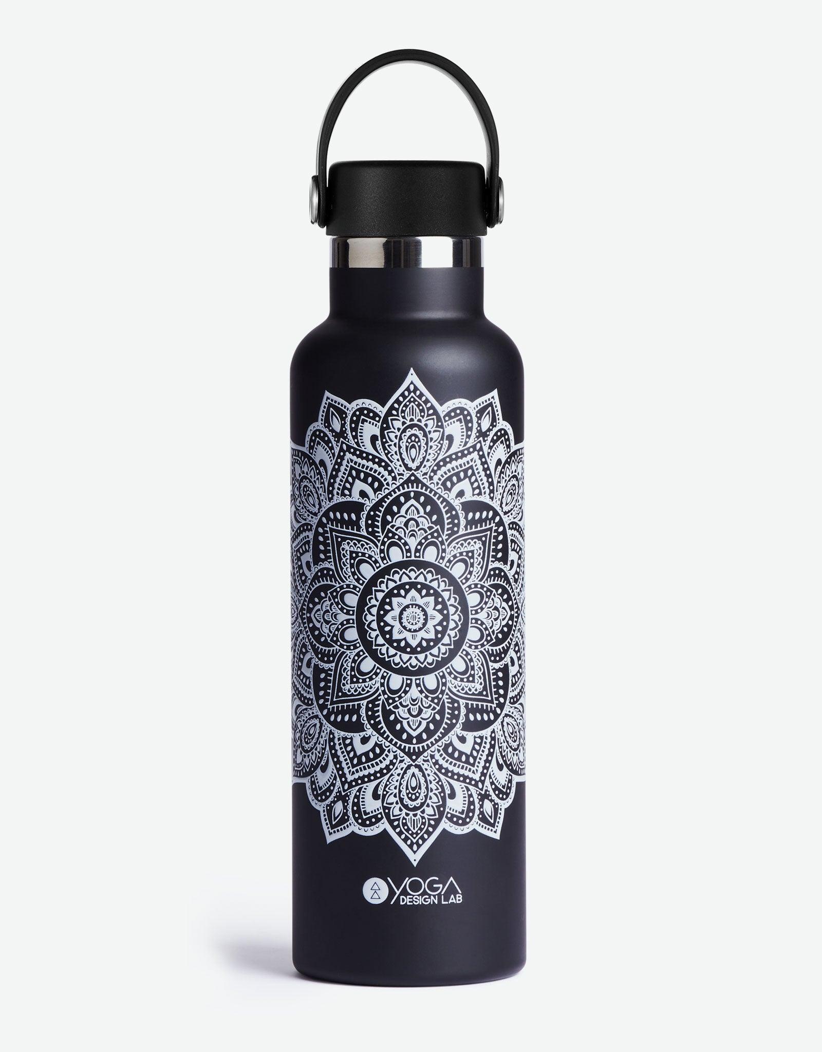Water Bottle - Mandala Black - Yoga Design Lab