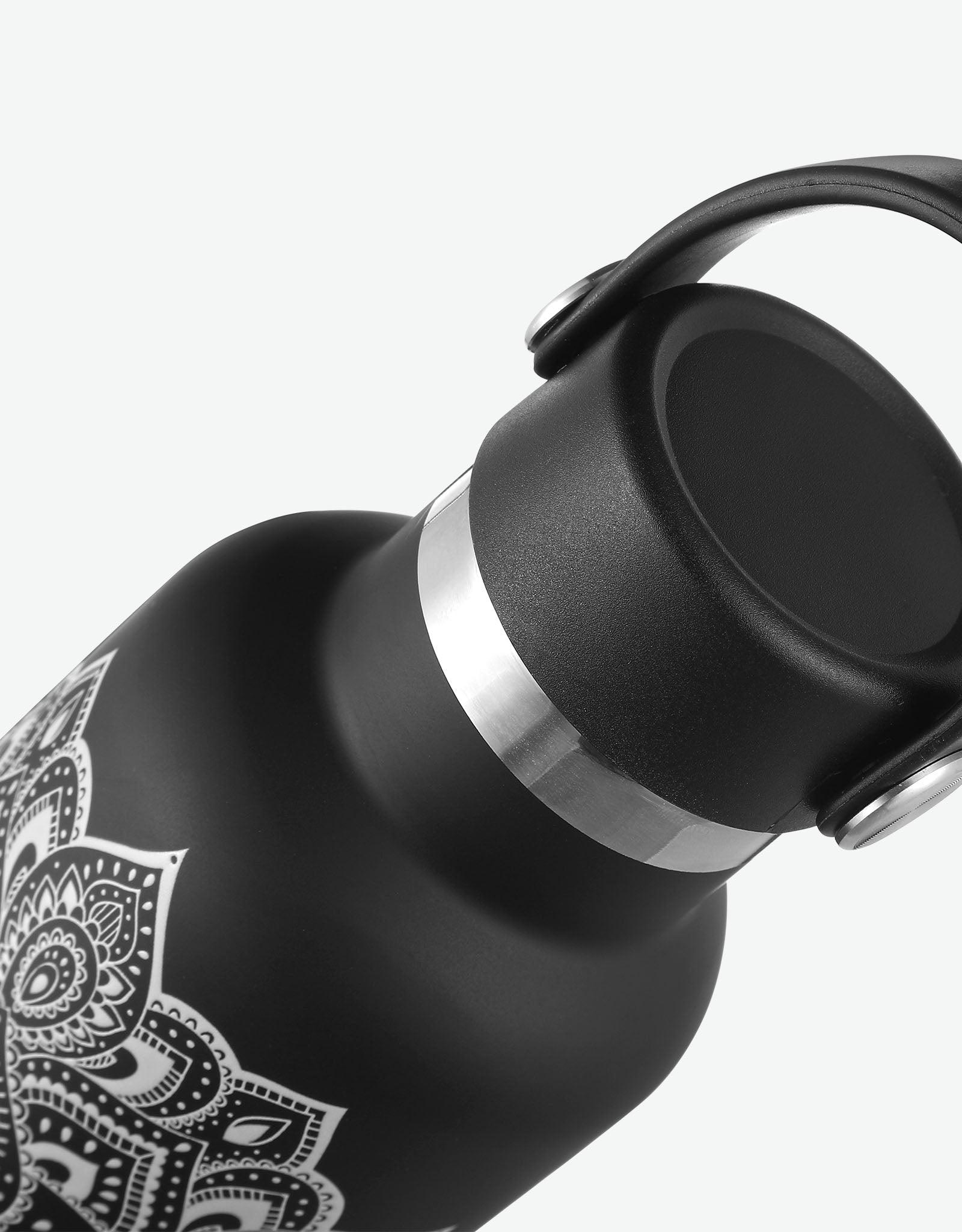 Water Bottle - Mandala Black - Yoga Design Lab