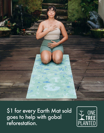 Combo Yoga Mat: 2-in-1 (Mat + Towel) - Earth Green - Lightweight, Ultra-Soft - Yoga Design Lab 