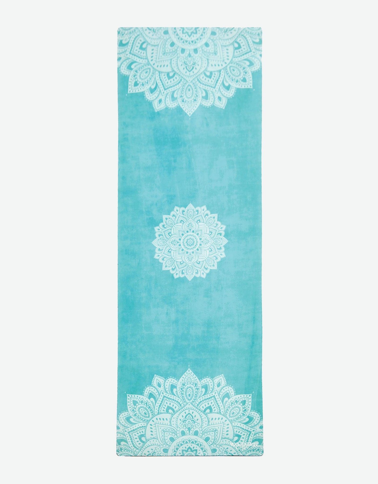 Combo Yoga Mat: 2-in-1 (Mat + Towel) - Mandala Turquoise - Lightweight, Ultra-Soft - Yoga Design Lab 