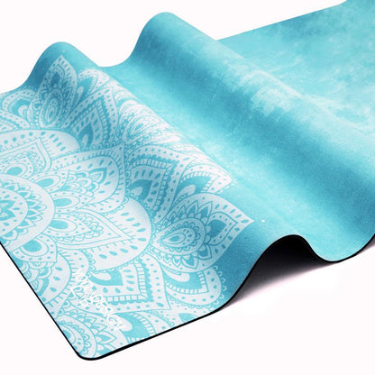 Combo Yoga Mat: 2-in-1 (Mat + Towel) - Mandala Turquoise - Lightweight, Ultra-Soft - Yoga Design Lab 