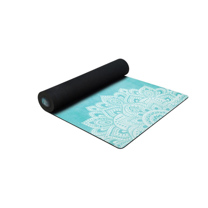 Combo Yoga Mat: 2-in-1 (Mat + Towel) - Mandala Turquoise - Lightweight, Ultra-Soft - Yoga Design Lab 