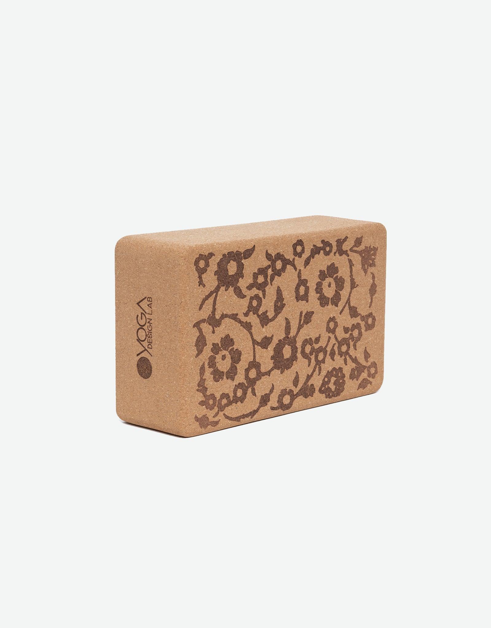 Cork Yoga Block - Floral Batik Tonal - Best To Achieve Proper Pose Alignment - Yoga Design Lab 