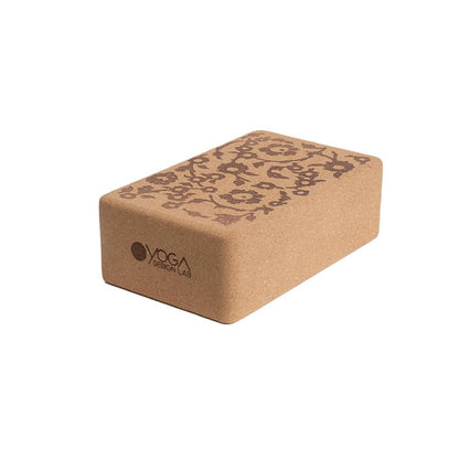 Cork Yoga Block - Floral Batik Tonal - Best To Achieve Proper Pose Alignment - Yoga Design Lab 