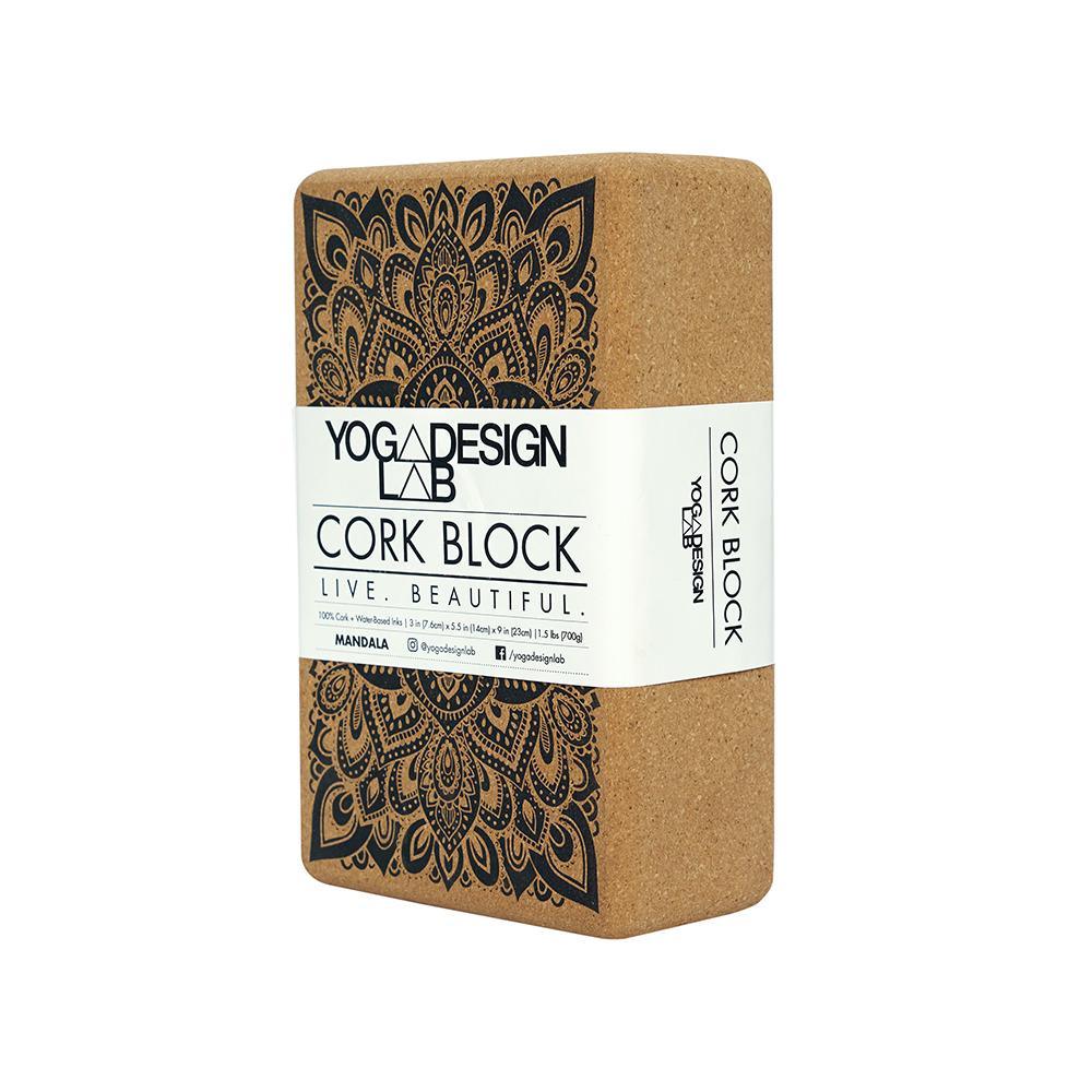 Cork Yoga Block - Mandala Black - To elevate your experience and improve your alignment - Yoga Design Lab 