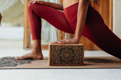 Cork Yoga Block - Mandala Black - To elevate your experience and improve your alignment - Yoga Design Lab 