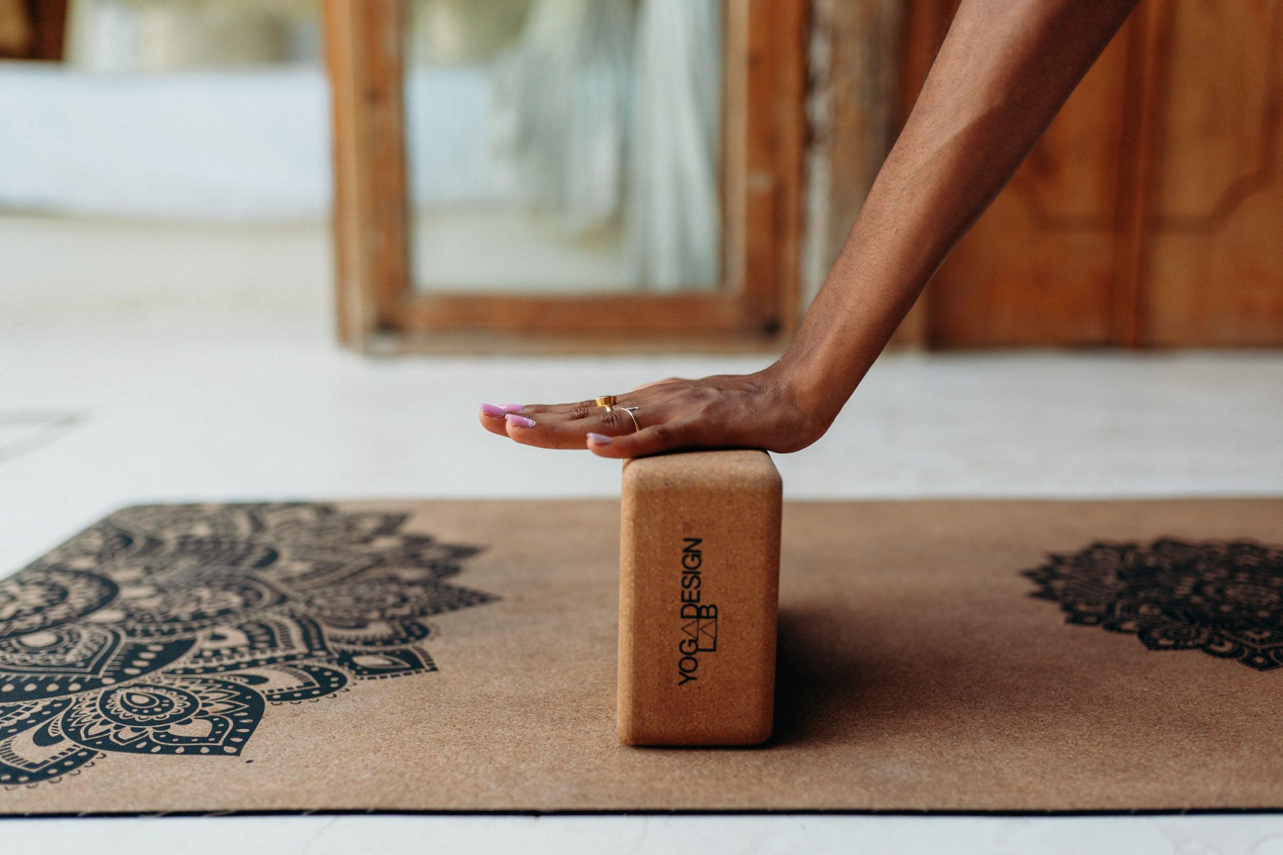 Cork Yoga Block - Mandala Black - To elevate your experience and improve your alignment - Yoga Design Lab 