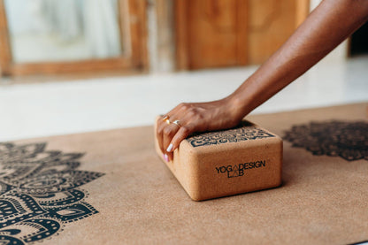 Cork Yoga Block - Mandala Black - To elevate your experience and improve your alignment - Yoga Design Lab 