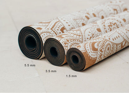 Cork Yoga Mat - Mandala Black - Eco - friendly Yoga Mats &amp; Washable Yoga Mats - Yoga Design Lab 