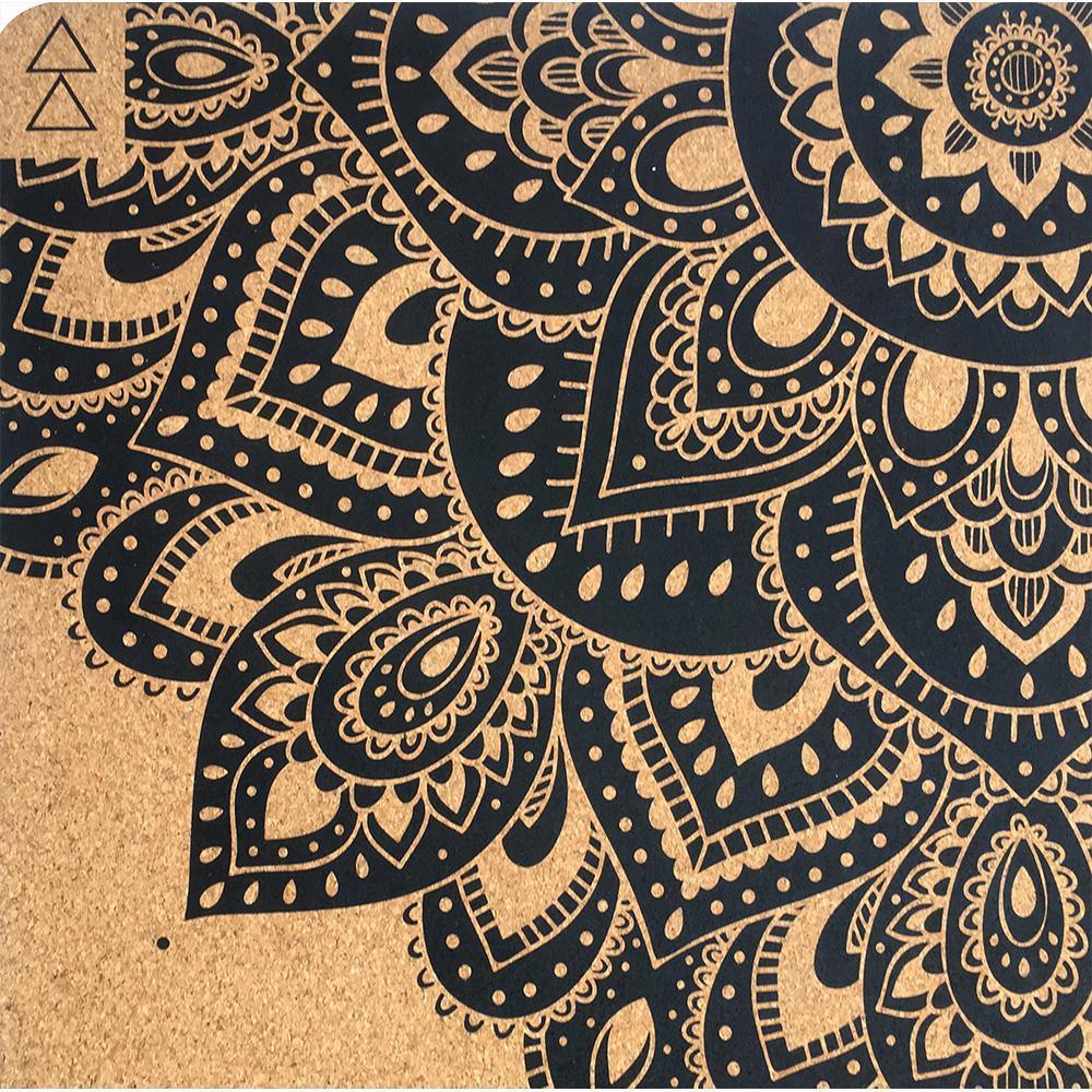 Cork Yoga Mat - Mandala Black - Eco - friendly Yoga Mats &amp; Washable Yoga Mats - Yoga Design Lab 