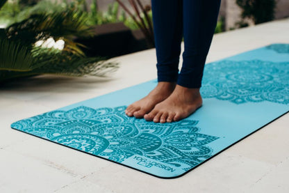 Infinity Yoga Mat - 5mm - Mandala Aqua - The Best Yoga Mat provides great support - Yoga Design Lab 