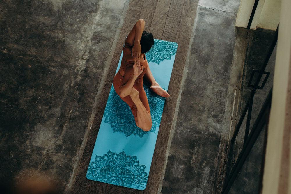 Infinity Yoga Mat - 5mm - Mandala Aqua - The Best Yoga Mat provides great support - Yoga Design Lab 