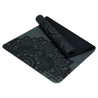 Infinity Yoga Mat - 5mm - Mandala Charcoal- The Best Yoga Mat provides great support - Yoga Design Lab 