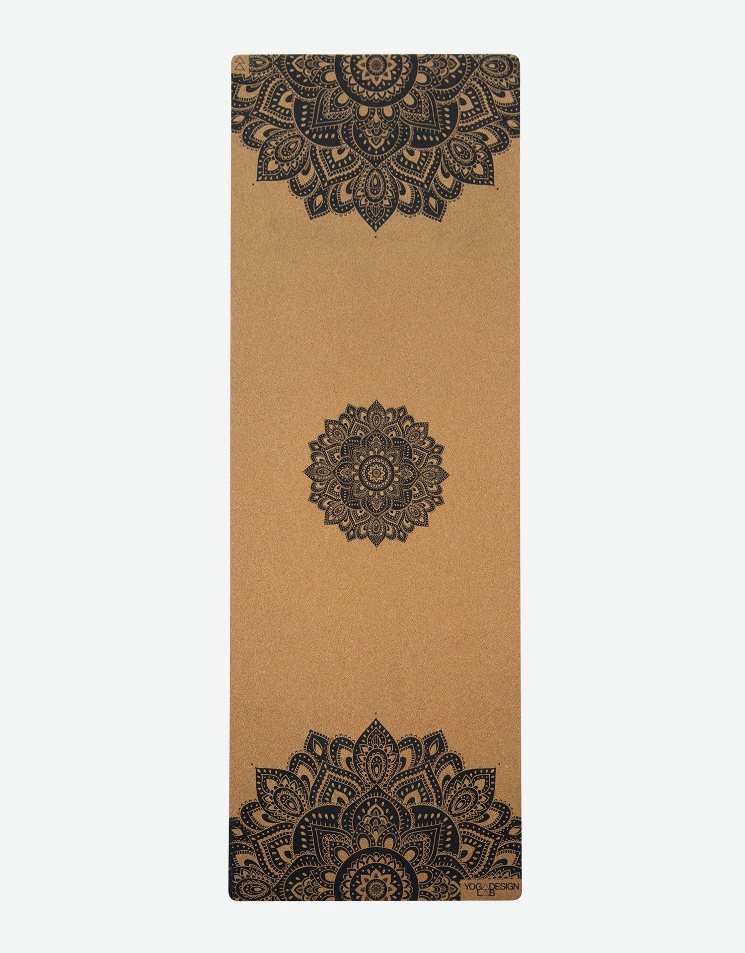 Travel Cork Yoga Mat - Mandala Black - 1.5mm for experienced yogis - Yoga Design Lab 