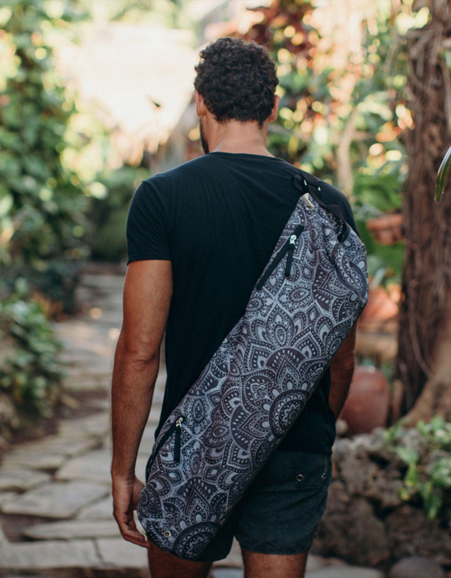 Yoga Mat Bag - Mandala Charcoal - Best For Travel To Studio or Gym - Yoga Design Lab 