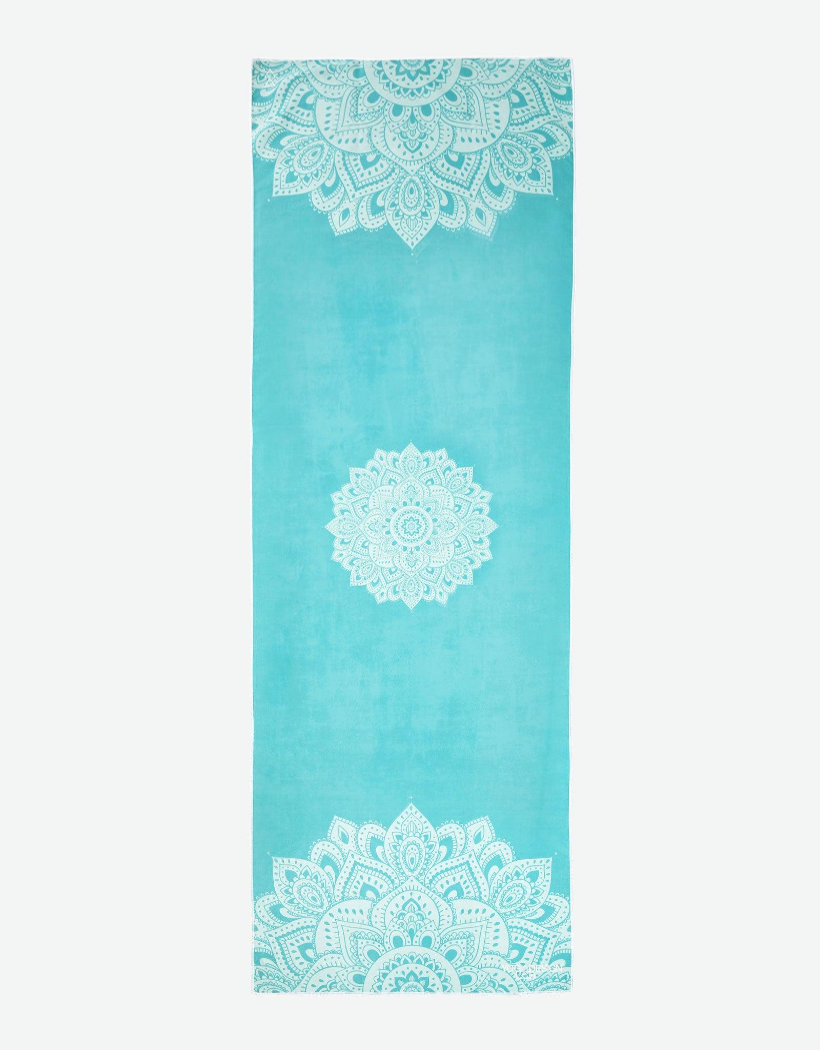 Yoga Mat Towel - Mandala Turquoise - Ultra-Grippy, Moisture Absorbing &amp; Quick-Dry - Yoga Design Lab 