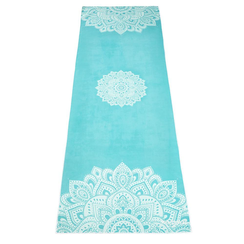 Yoga Mat Towel - Mandala Turquoise - Ultra-Grippy, Moisture Absorbing &amp; Quick-Dry - Yoga Design Lab 