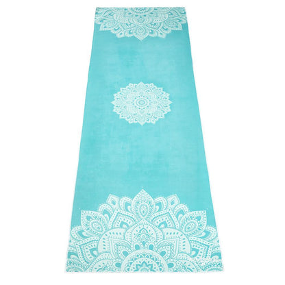 Yoga Mat Towel - Mandala Turquoise - Ultra-Grippy, Moisture Absorbing &amp; Quick-Dry - Yoga Design Lab 