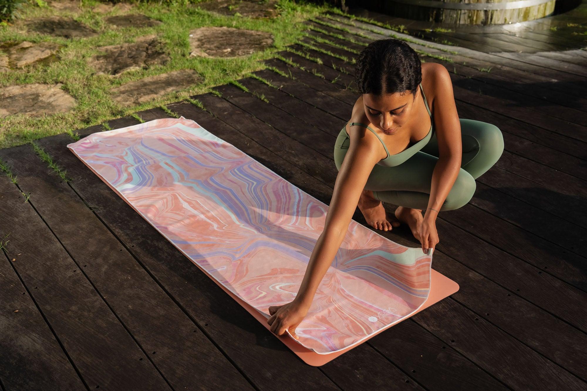 Yoga Mat Towel Pearl - Non - Slip Yoga Mat Towel &amp; Hot Yoga Mat Towel - Yoga Design Lab 