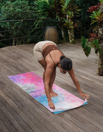 Yoga Mat Towel - Tribeca Sand - Ultra-Grippy, Moisture Absorbing &amp; Quick-Dry - Yoga Design Lab 