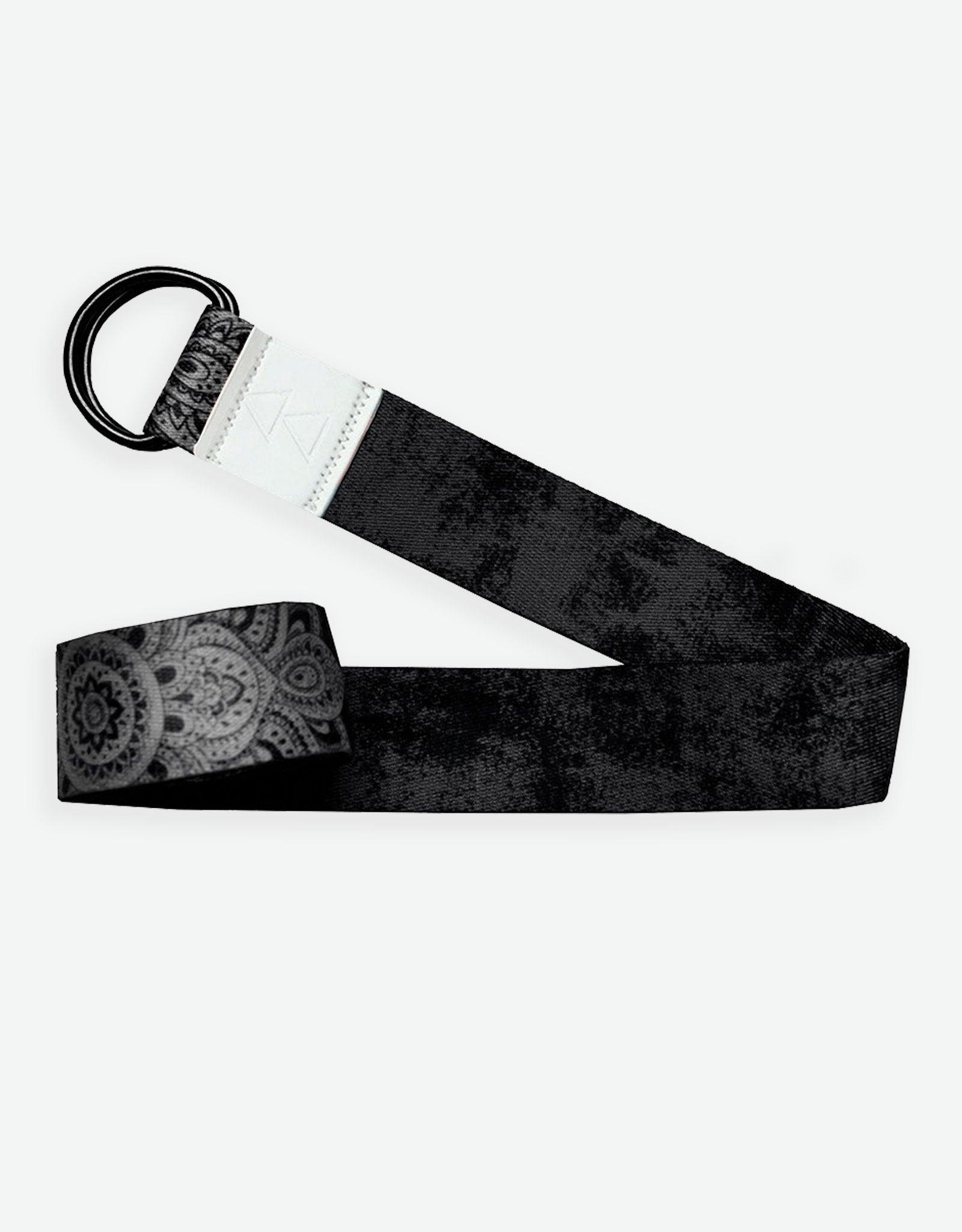 Yoga Strap - Mandala Black - Best For Stretching, Pilates, Physical Therapy - Yoga Design Lab 