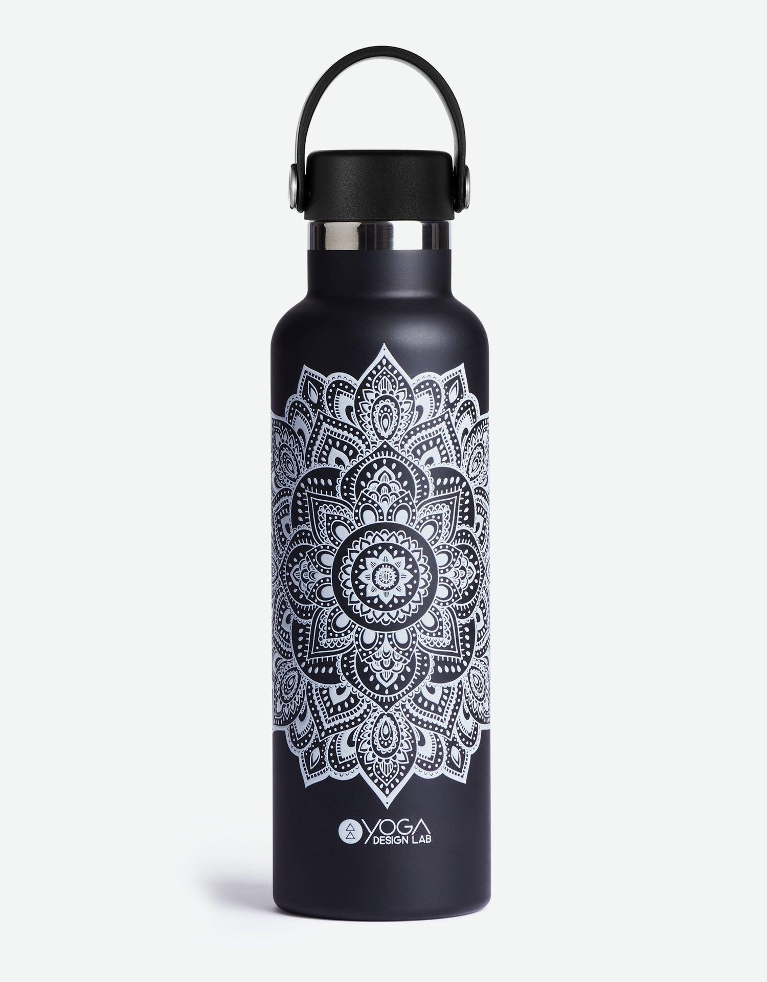 Water Bottle - Mandala Black - Yoga Design Lab 